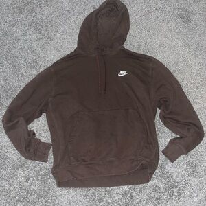 Brown Nike sportswear club pullover hoodie